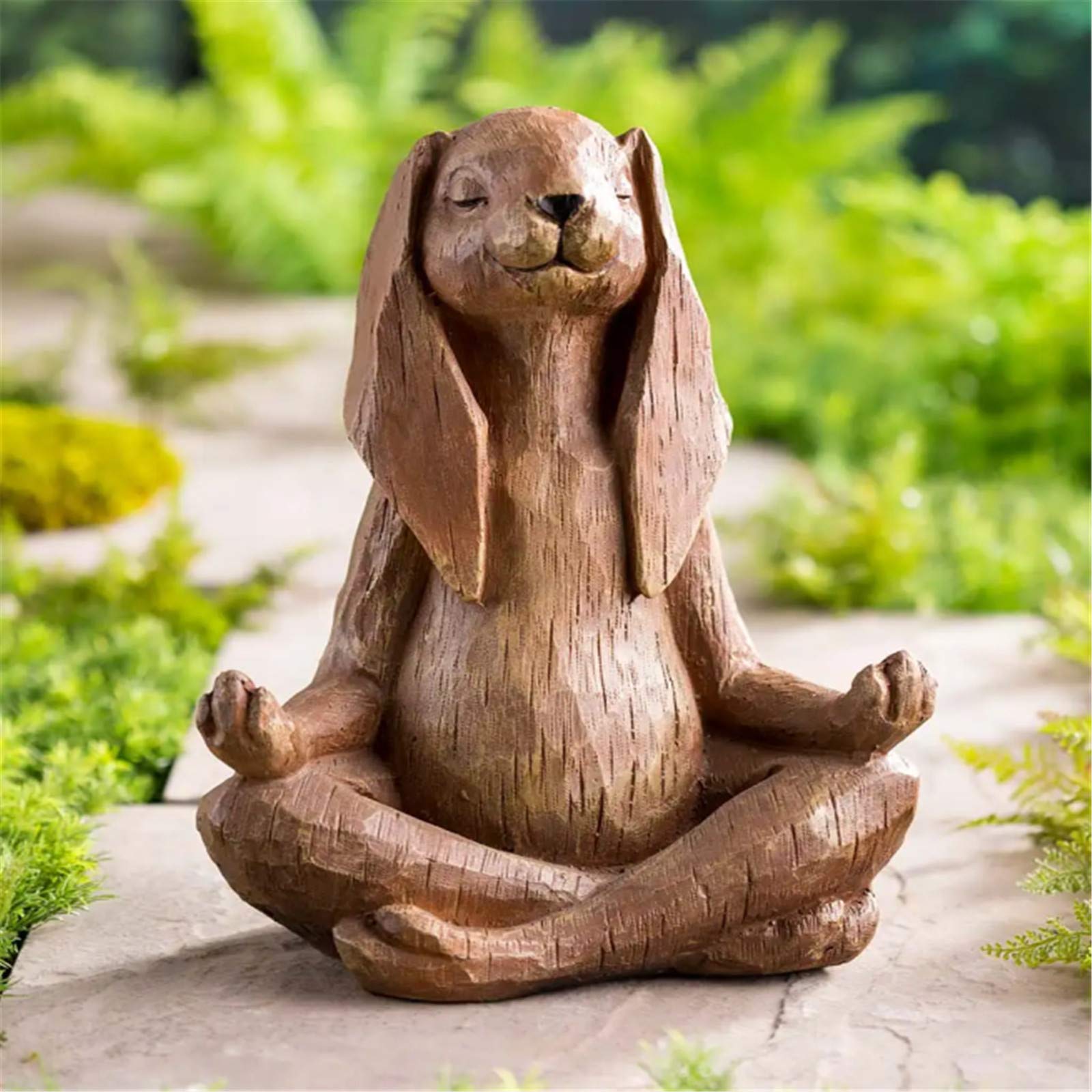 Zen Meditation Rabbit Statue - Handcrafted Home Decor for Easter, Spring, Yoga & Meditation Spaces, Garden Centerpiece, Zen Vibe Gift (White Rabbit) | Perfect for Living Room, Office Desk & Outdoor Garden Decor