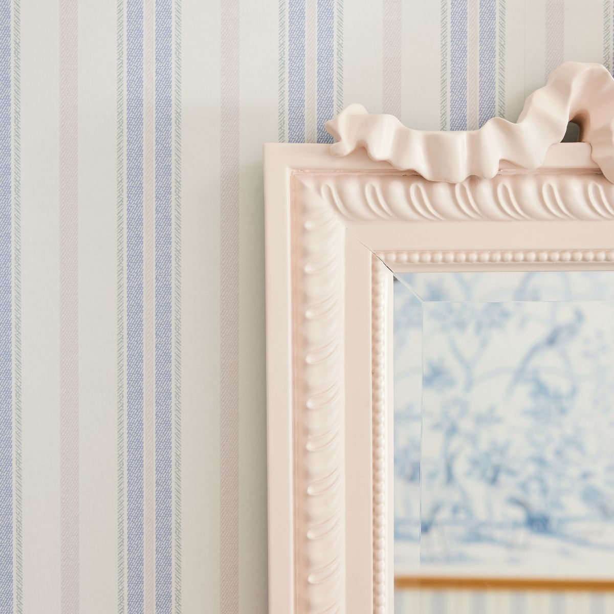 Blue & Blush Halo Stripe Wallpaper - Self-Adhesive Peel and Stick Wallpaper for Bedroom, Living Room, Nursery - Easy to Install Removable Wallpaper for Home Decor