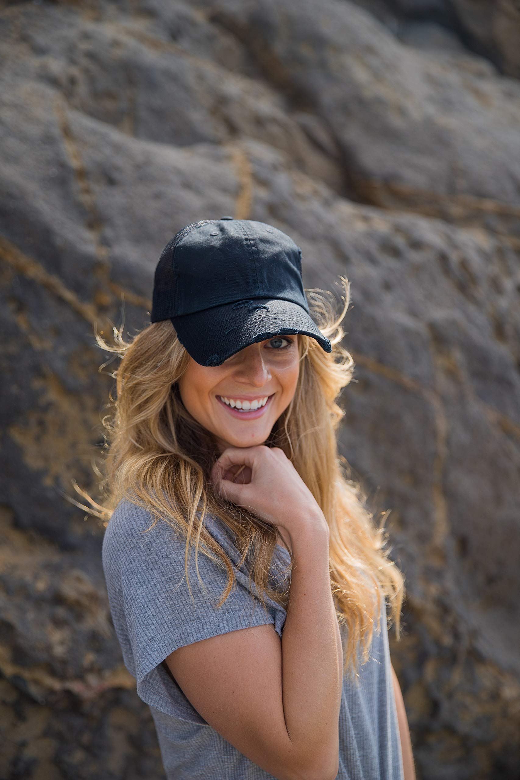 Funky Junque Women's Adjustable Mesh Baseball Cap - 2 Pack Trucker Hats with Back Strap for Running, Hiking & Outdoor Activities | Dad Hat Style for Sports & Casual Wear