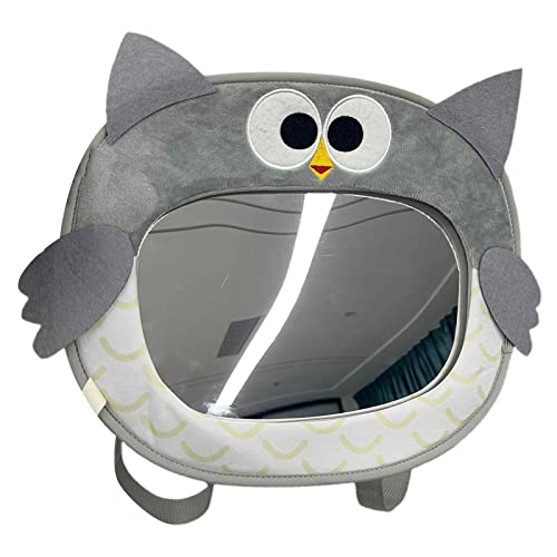 Baby Car Seat Mirror - Secure & Reusable Toddler Safety Mirror with Cute Cartoon Design | Perfect for Rear-Facing Infant Seats & Backseat Monitoring