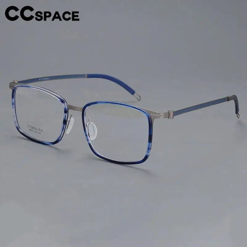 CCspace Unisex Full Rim Square Screwless Titanium Eyeglasses 57174 - Lightweight Durable Frame for Men & Women - Perfect for Reading, Work & Everyday Use