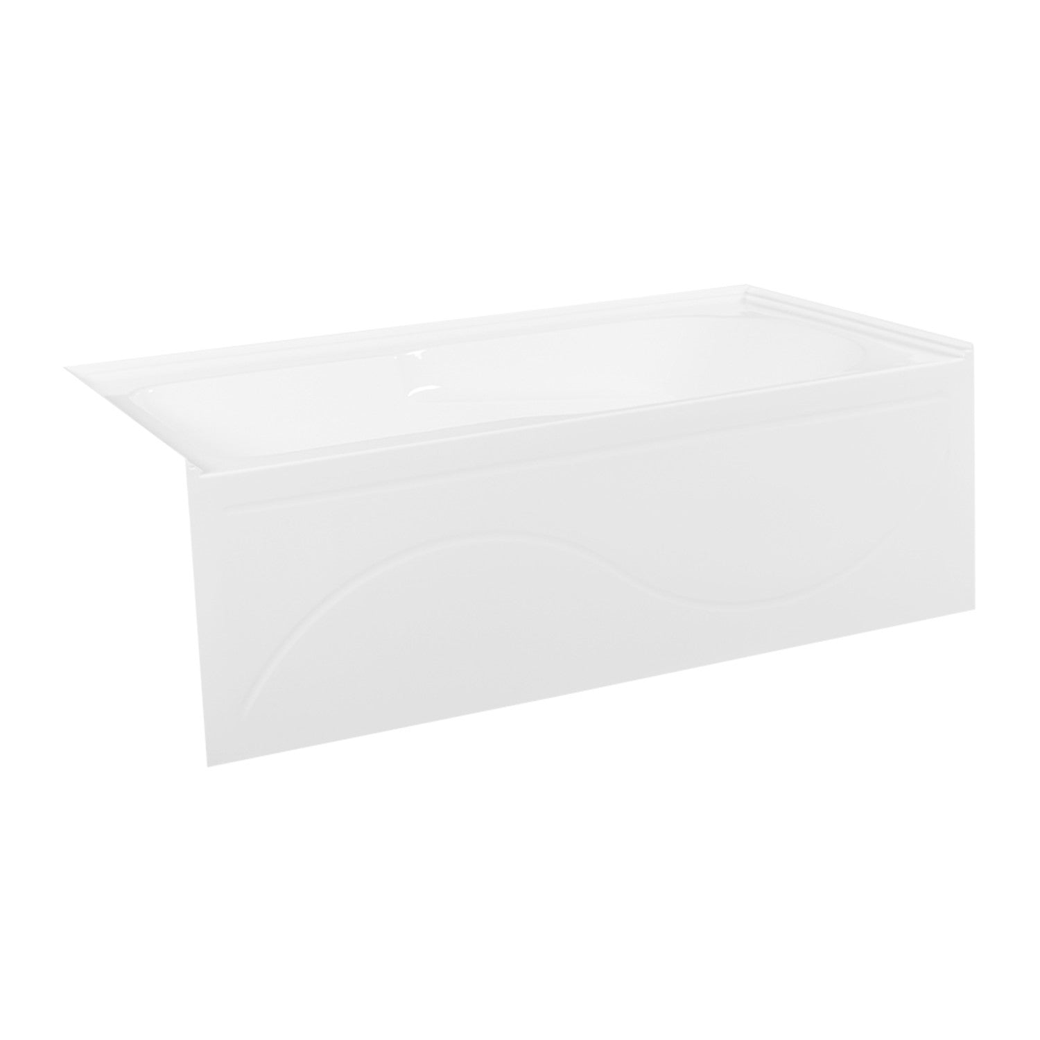 Aqua Eden VTAP603022L 60-Inch Acrylic Rectangular 3-Wall Alcove Bathtub - Anti-Skid Surface, Left Hand Drain, Glossy White - Perfect for Modern Bathrooms & Spa-Like Retreats