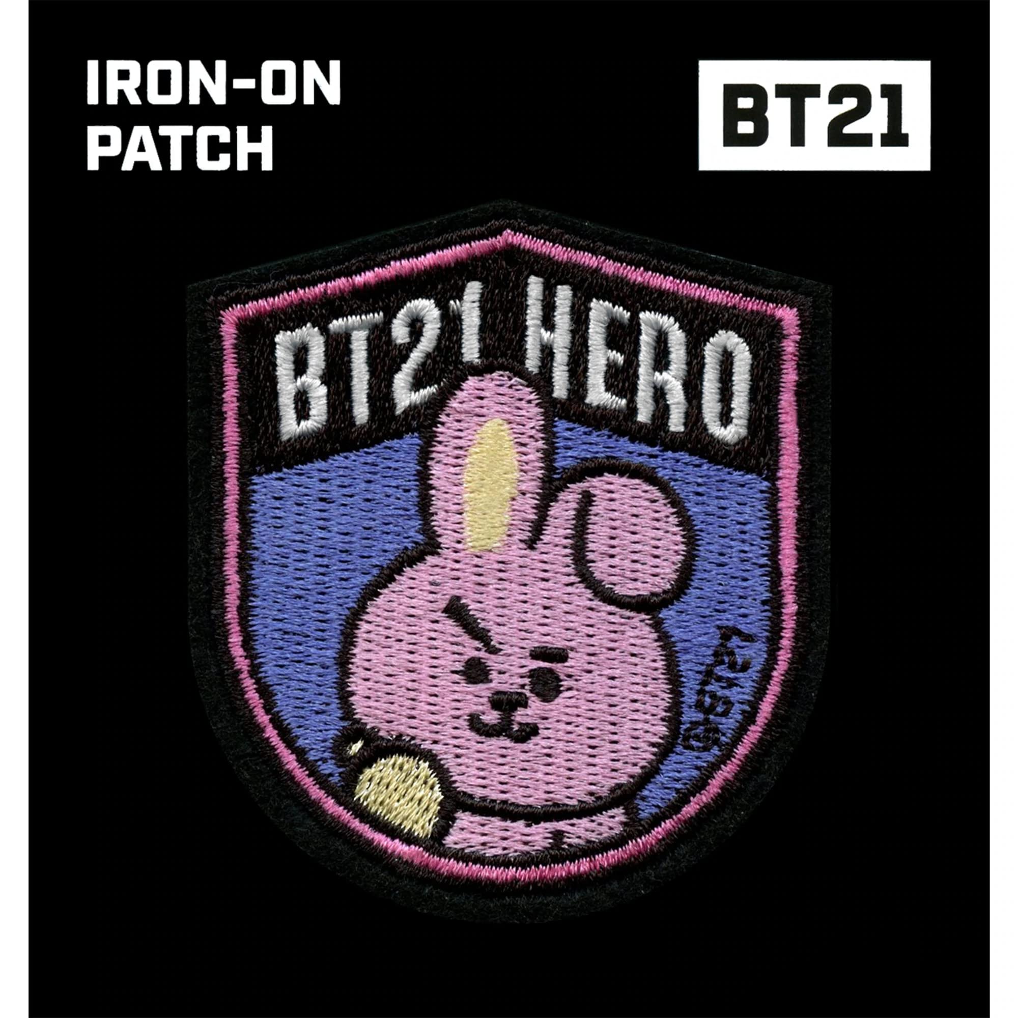 BT21 Hero Kooky Patch BTS Jungkook Embroidered Iron On Applique for Jackets, Bags & DIY Crafts - Cute K-Pop Accessories for Fans & Fashion