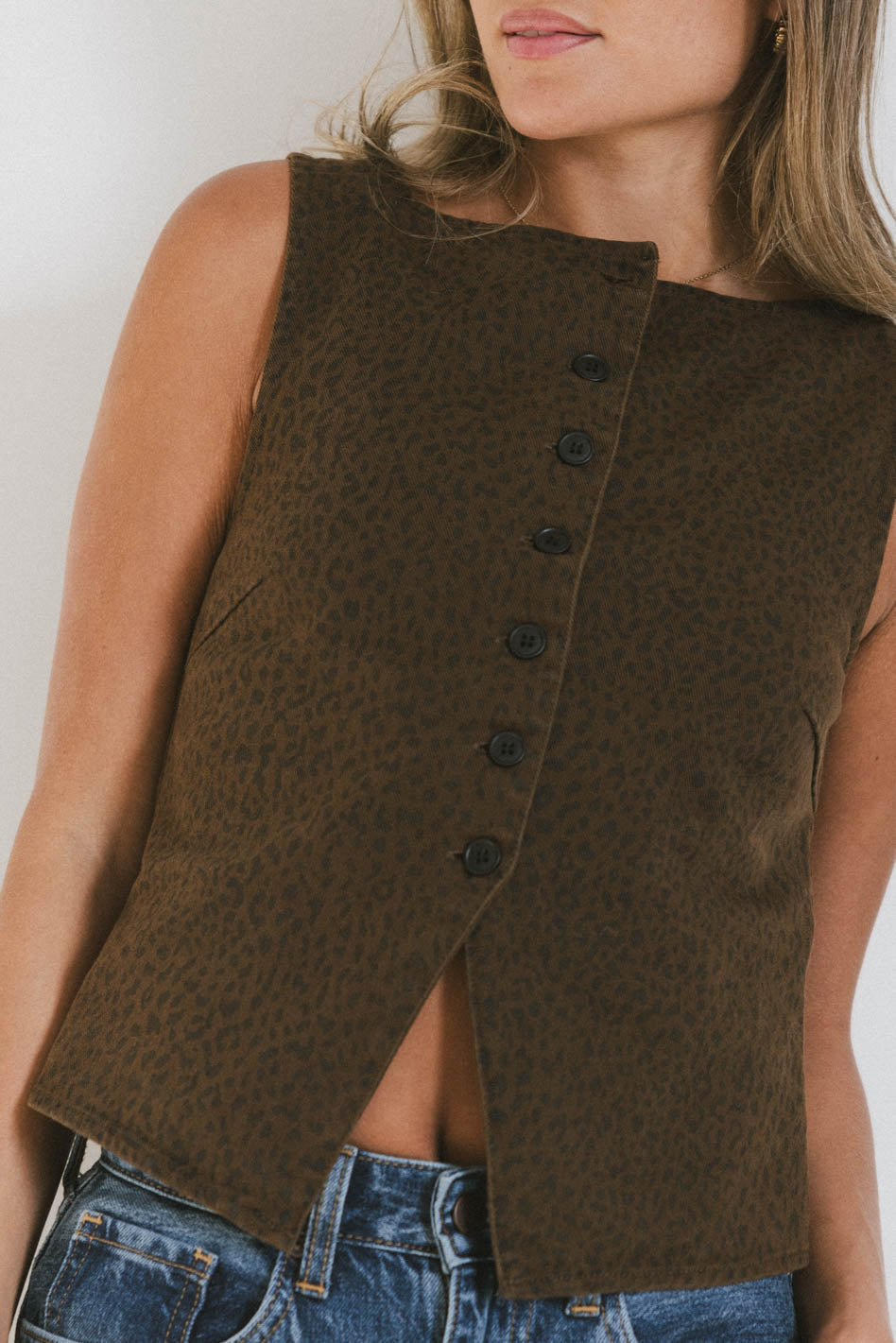 Louella Leopard Vest for Women - Stylish Animal Print Fashion Vest - Perfect for Parties, Date Nights & Casual Outfits