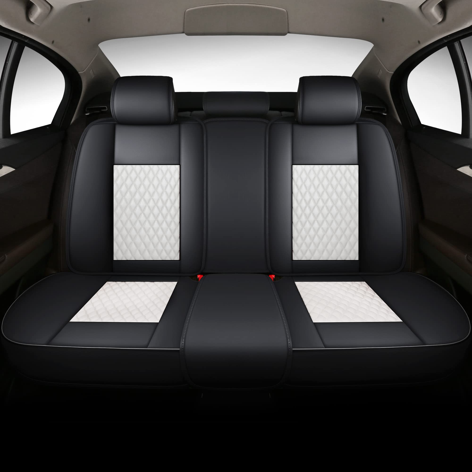 Premium Faux Leather Car Seat Covers Full Set - Universal Fit for Cars, SUVs & Trucks | 5-Passenger Leatherette Auto Interior Accessories | Perfect for Daily Commute, Road Trips & Vehicle Protection