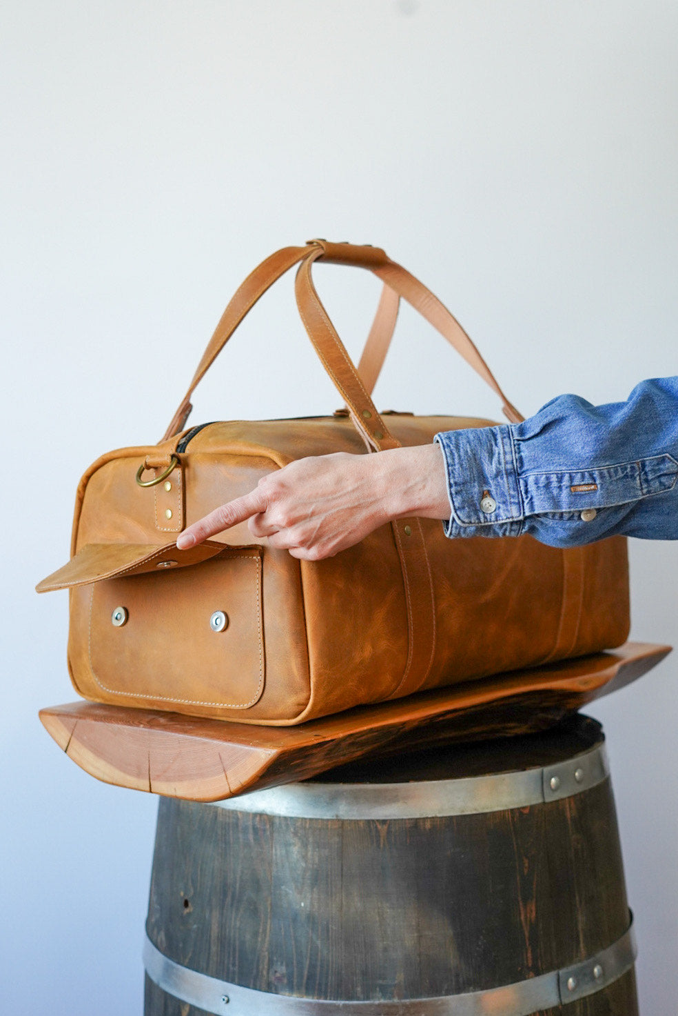 Water Buffalo Tan Leather Weekend Warrior Bag - Durable & Stylish for Travel, Work & Outdoor Adventures