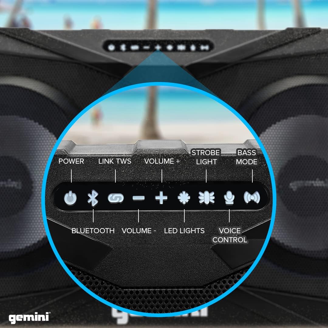 Gemini SoundSplash 400W Waterproof Bluetooth Floating Speaker with LED Lights | Dual 8