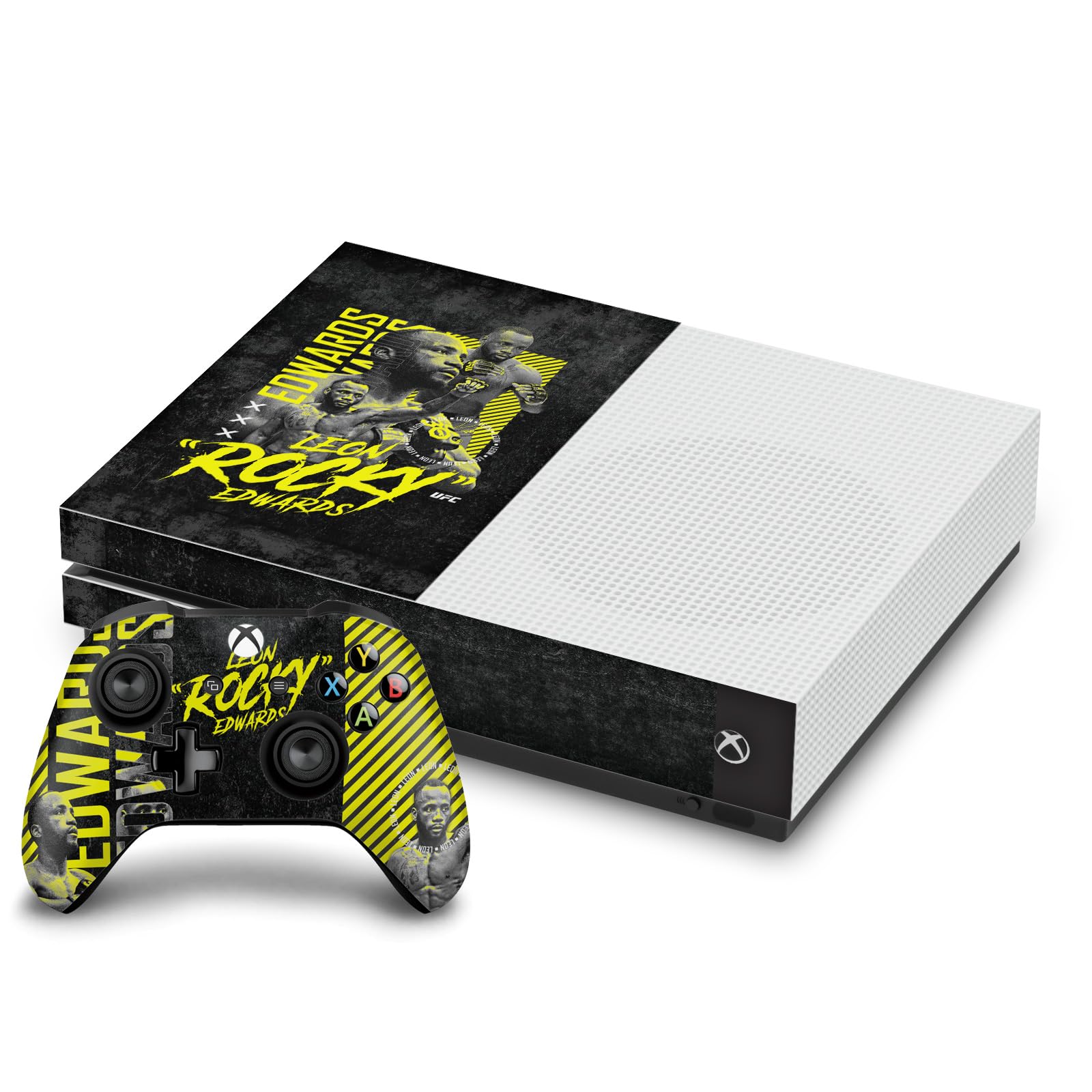 Official UFC Leon Edwards Vinyl Sticker for Xbox One S Console & Controller - Gaming Skin Decal - Perfect for Gaming Setups & Fan Collections