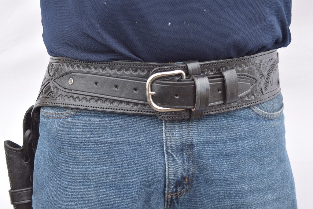 LEATHERTOWN USA® Genuine Leather Cowboy Western Style Gun Holster & Belt Rig for .44/.45 Cal - Single Drop Holster with Standard Short Barrel - Perfect for Cowboy Action Shooting, Reenactments & Western Wear