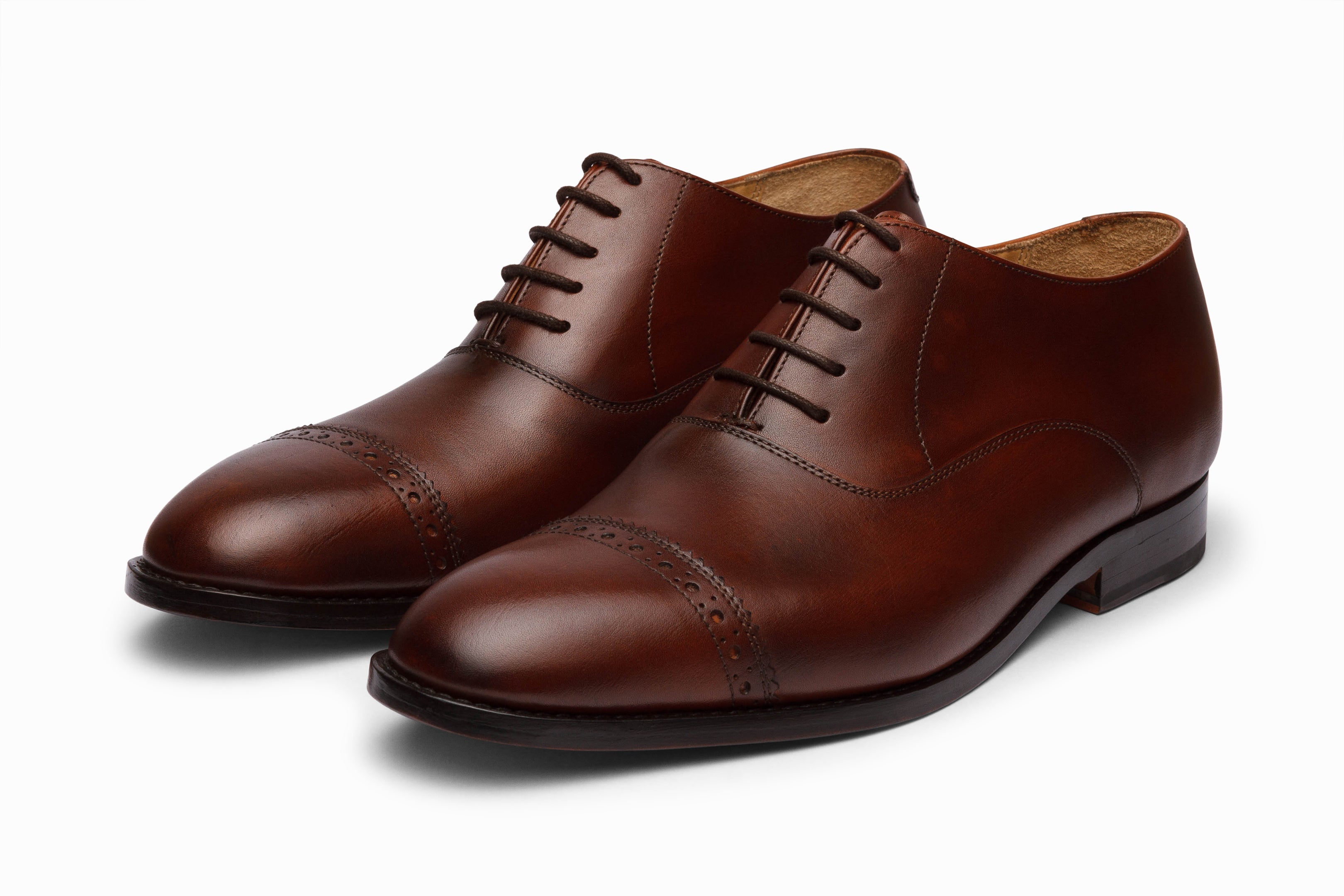 Stylish Brown Quarter Brogue Oxford Shoes for Men - Perfect for Business, Formal Events & Office Wear