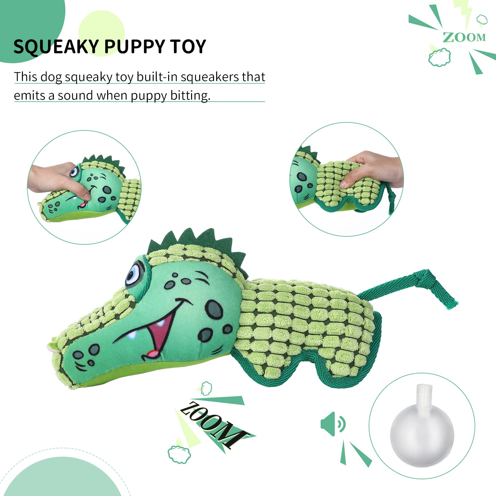 Durable GAOMON Squeaky Dog Toys for Small & Medium Dogs - Interactive Plush Chew & Tug of War Play Toy for Indoor & Outdoor Puppy Playtime