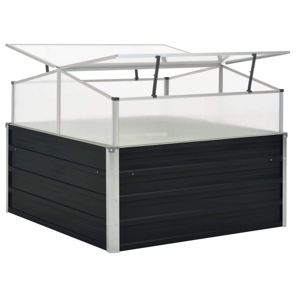 Premium Anthracite Galvanized Steel Greenhouse 39.4