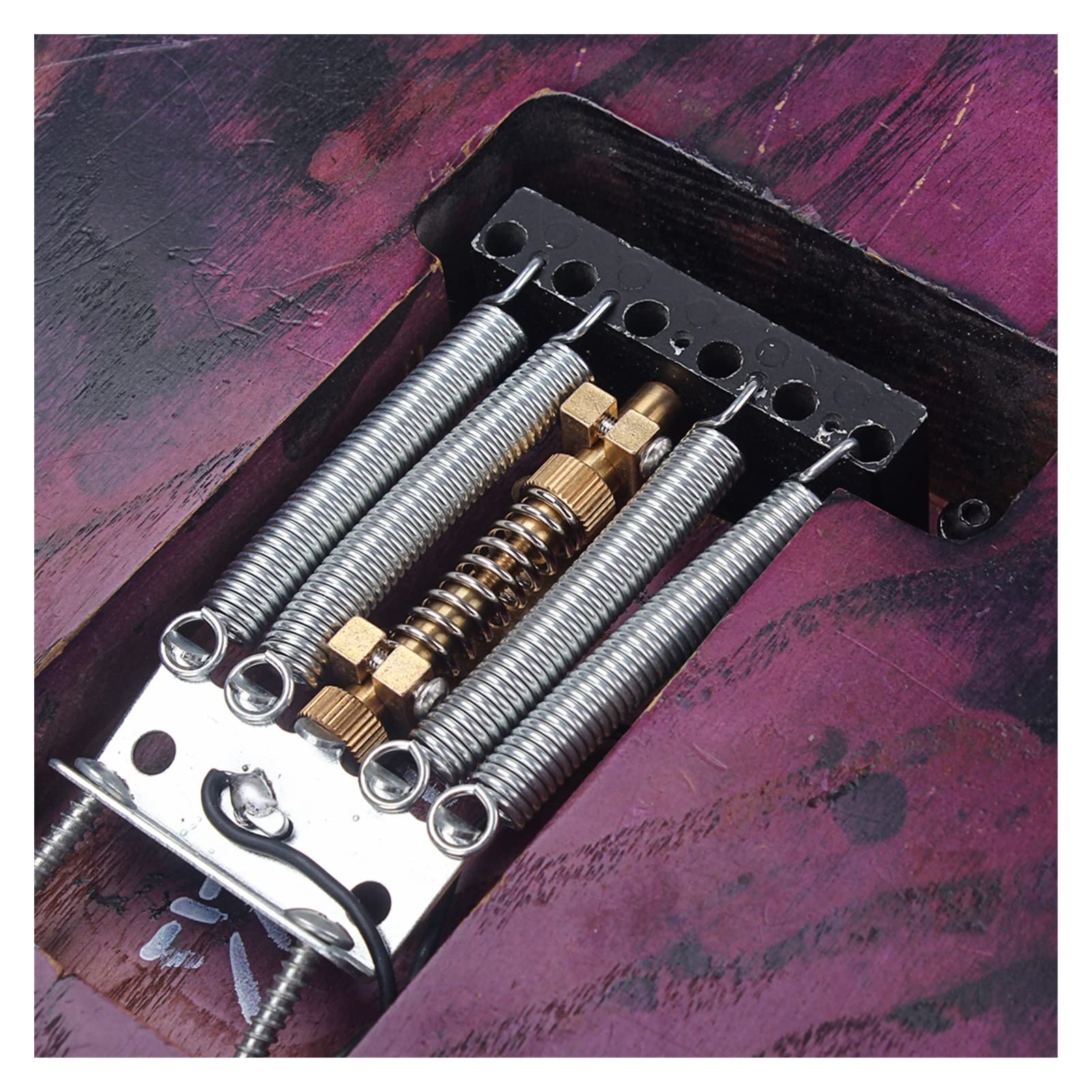Premium Brass Tremolo Bridge System with Spring Stabilizer for Electric Guitar - High-Quality Guitar Parts Kit for Smooth Vibrato & Stable Tuning - Perfect for Rock, Blues & Metal Performances
