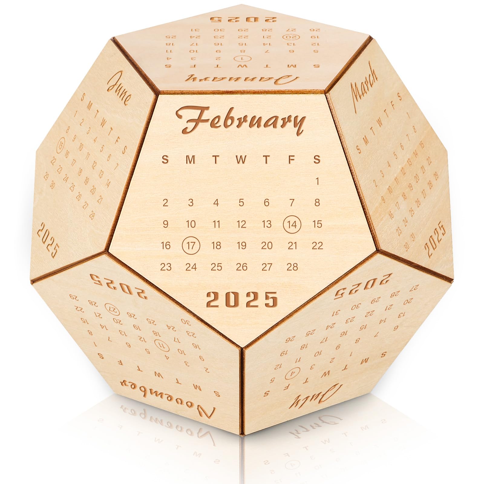 2025 Wooden Desk Calendar - 3D Office Decor for Men | Unique New Year Gifts, White Elephant Gifts & Funny Office Accessories for Coworkers, Boss, Brother & Teachers | Perfect for Home Office, Work Desk & Gift Giving Occasions