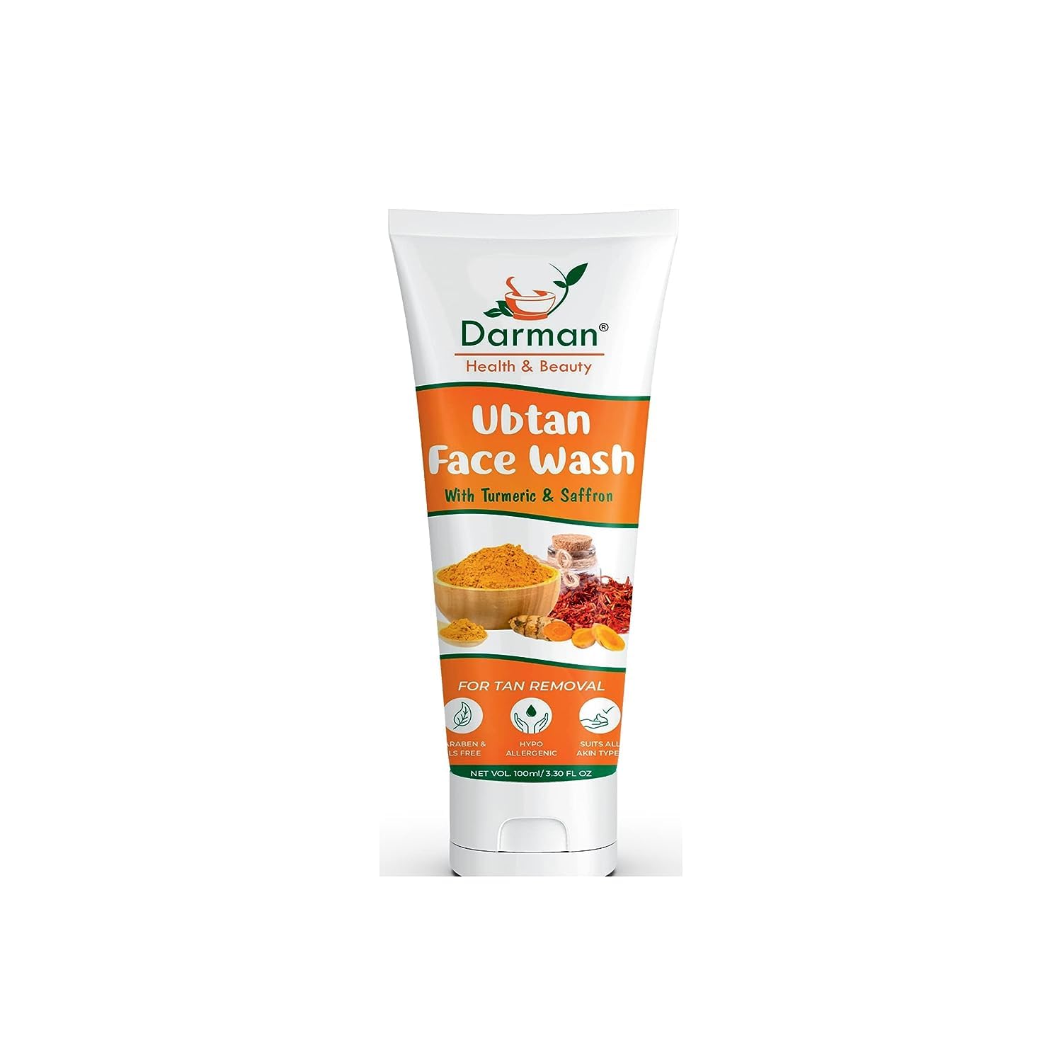 **Darman Ubtan Face Wash for Glowing Skin - Natural Turmeric & Herbal Cleanser (1 Pack) - Perfect for Daily Skincare & Acne Treatment**