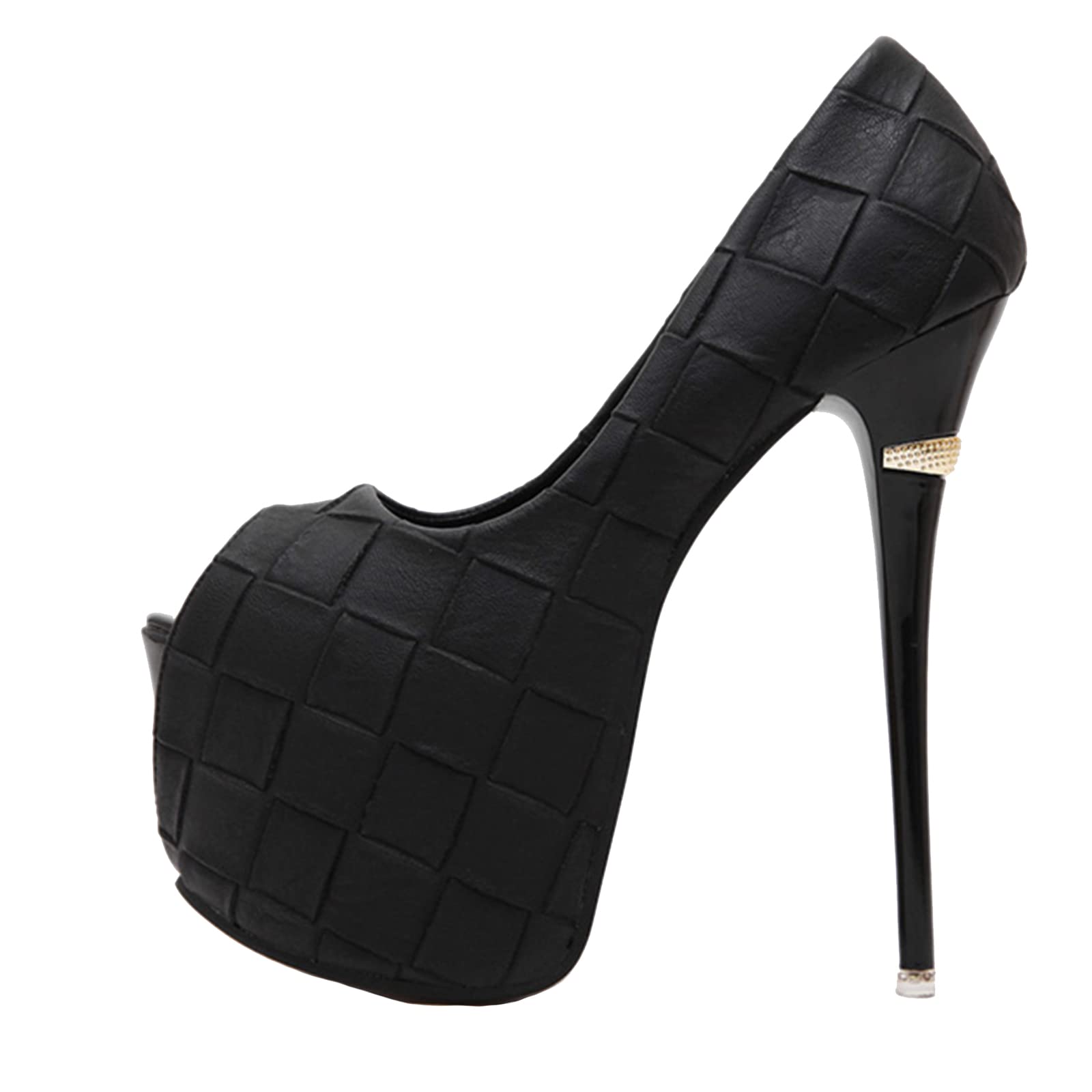 Elegant Women's 6.5 Inch Stiletto Heels - Round Toe Slip On Court Shoes for Wedding, Party & Pole Dancing | Black Size 5 | High Heel Pumps for Special Occasions & Night Out