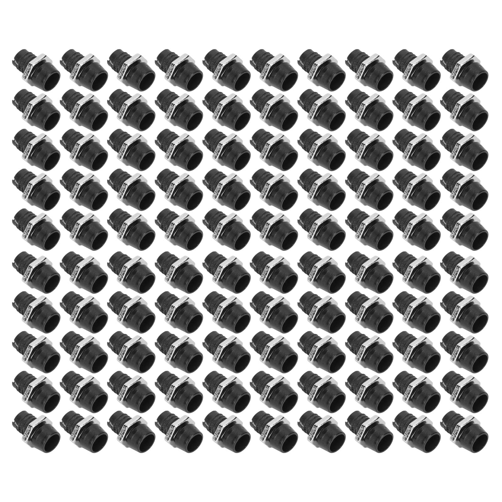 Omabeta 100-Pack Black LED Lamp Bulb Holders with Nuts - Durable Replacement LED Light Socket for Industrial & Commercial Use - Perfect for Warehouse, Workshop, and Factory Lighting Fixtures