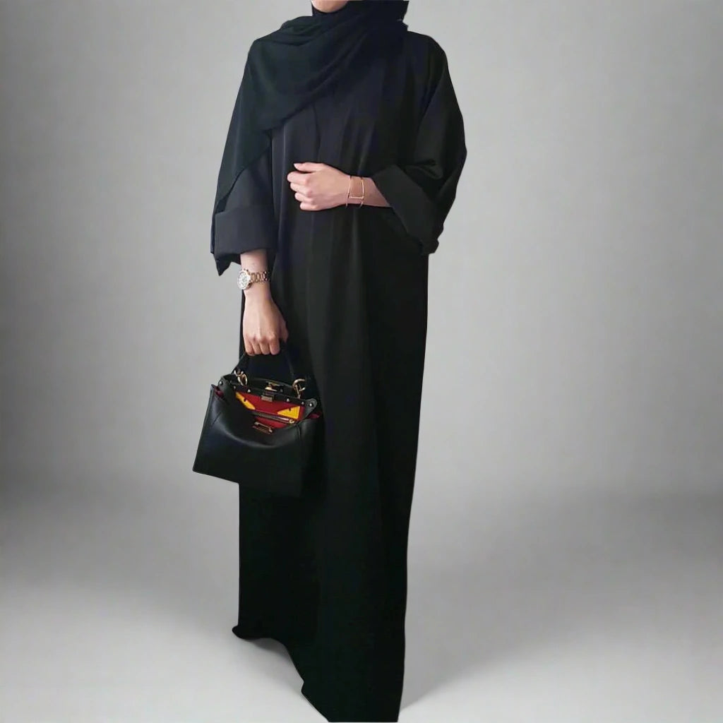Elegant Islamic Women's Saudi Open Abaya - Modest Muslim Prayer Dress for Mosque & Daily Wear