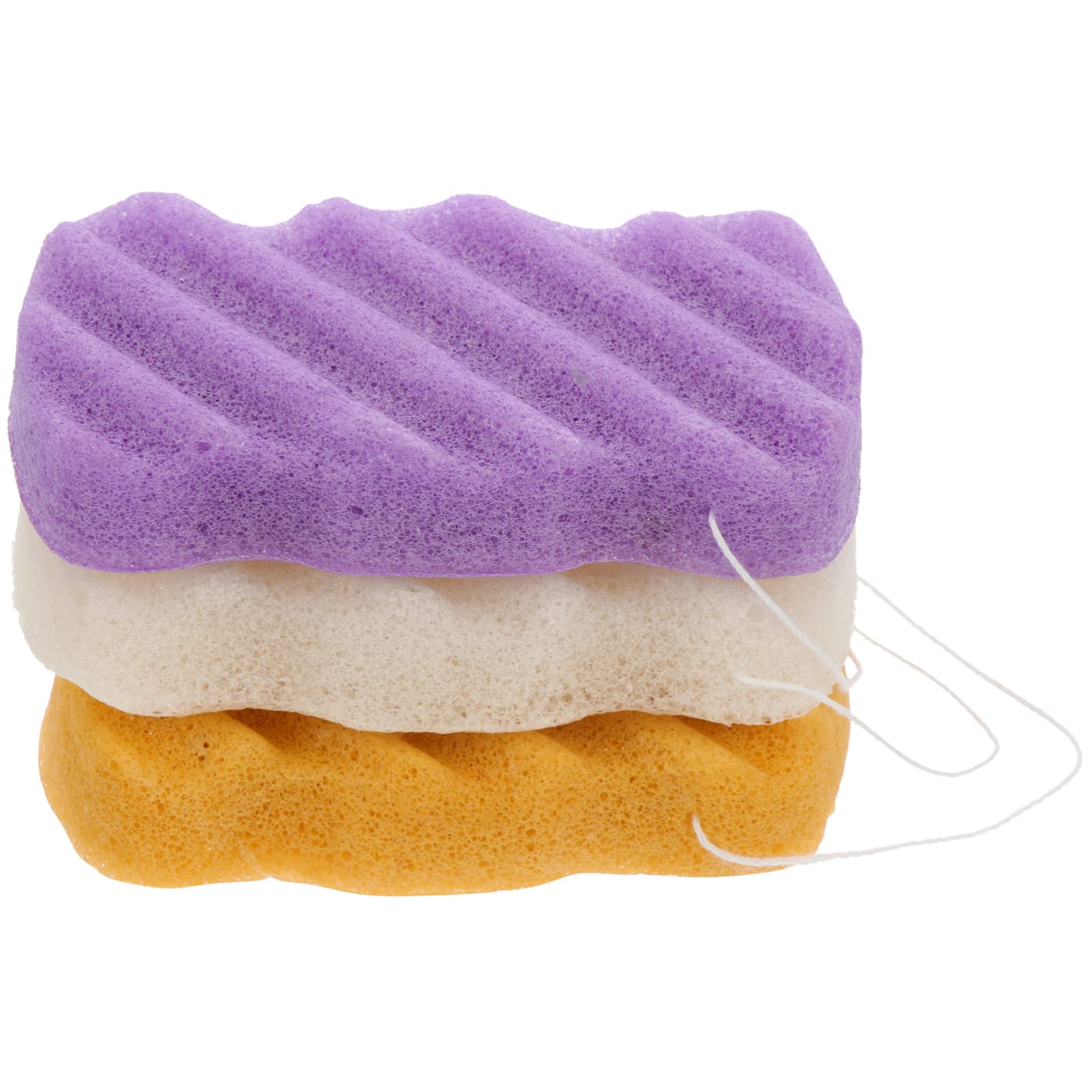 FOMIYES 3-Pack Exfoliating Bath Sponges for Face & Body - Gentle Facial Cleansing Sponge, Soft Baby Bath Sponge, Shower Scrubber - Perfect for Travel, Daily Skincare & Bathing Routine