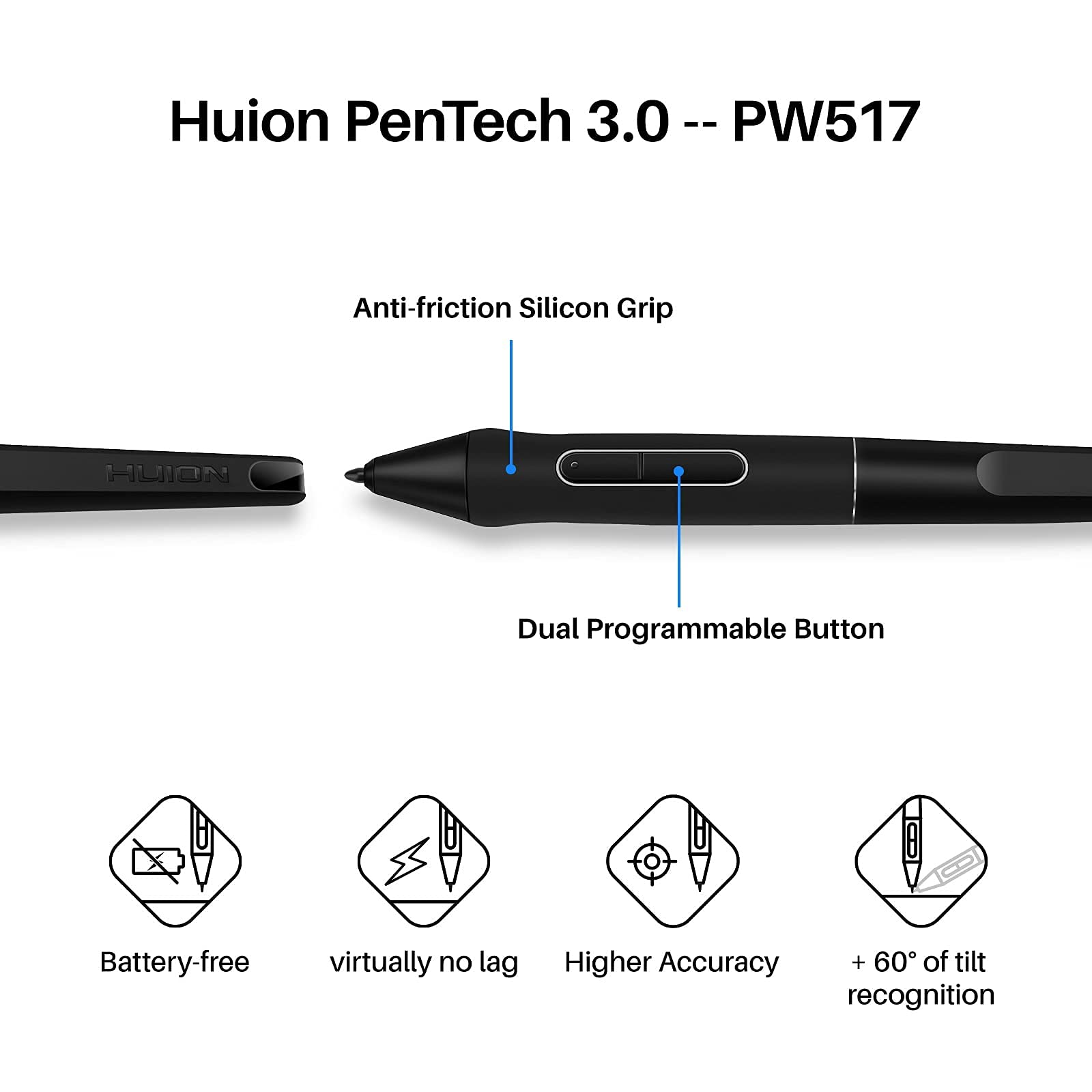 HUION Inspiroy Keydial KD200 Wireless Drawing Tablet - Bluetooth Graphic Tablet with Keyboard Dial, 5 Customizable Keys & Battery-Free Pen (Includes 10 Felt Nibs) - Compatible with Windows, Mac, Android - Perfect for Digital Art, Animation & Graphic Design