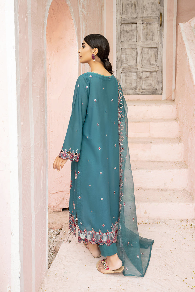 HARBOR CAMEO Embroidered Lawn 3-Piece Set - Elegant Floral Design for Summer Dresses, Tops & Skirts | Perfect for Casual Outings, Beach Wear & Special Occasions