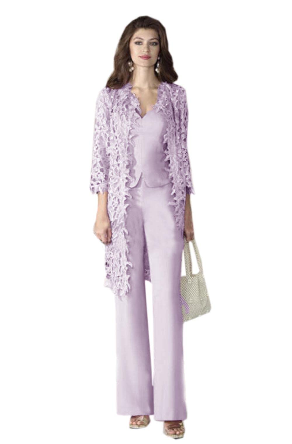 Elegant Women's Pant Suits for Wedding Guest - Mother of The Bride Dresses with Lace Jacket | Formal Occasions, Evening Parties & Special Events