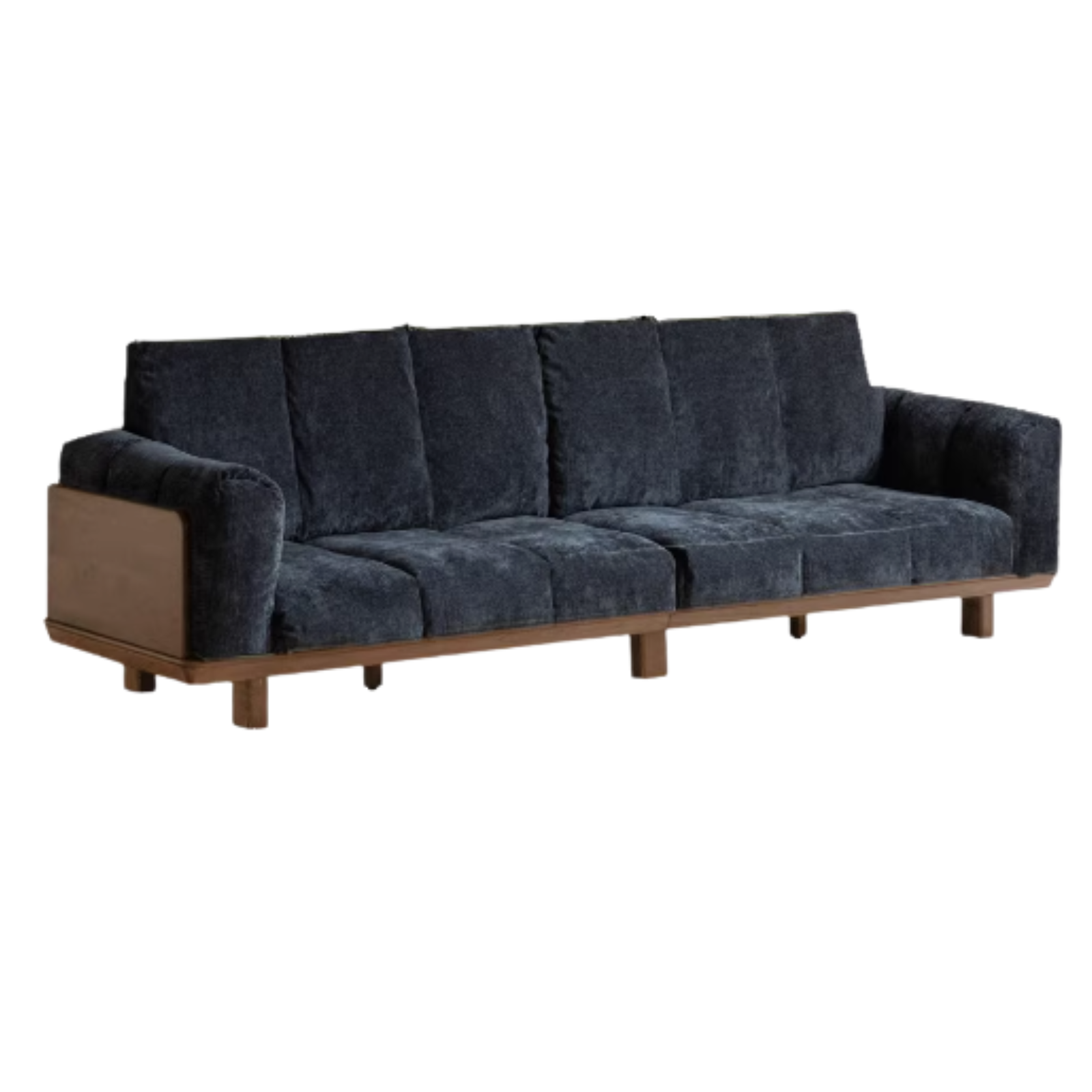 Premium Black Walnut Solid Wood Leather Sofa - Handcrafted Luxury Sofa for Living Room, Office & Lounge - Durable & Stylish Modern Furniture for Home Decor