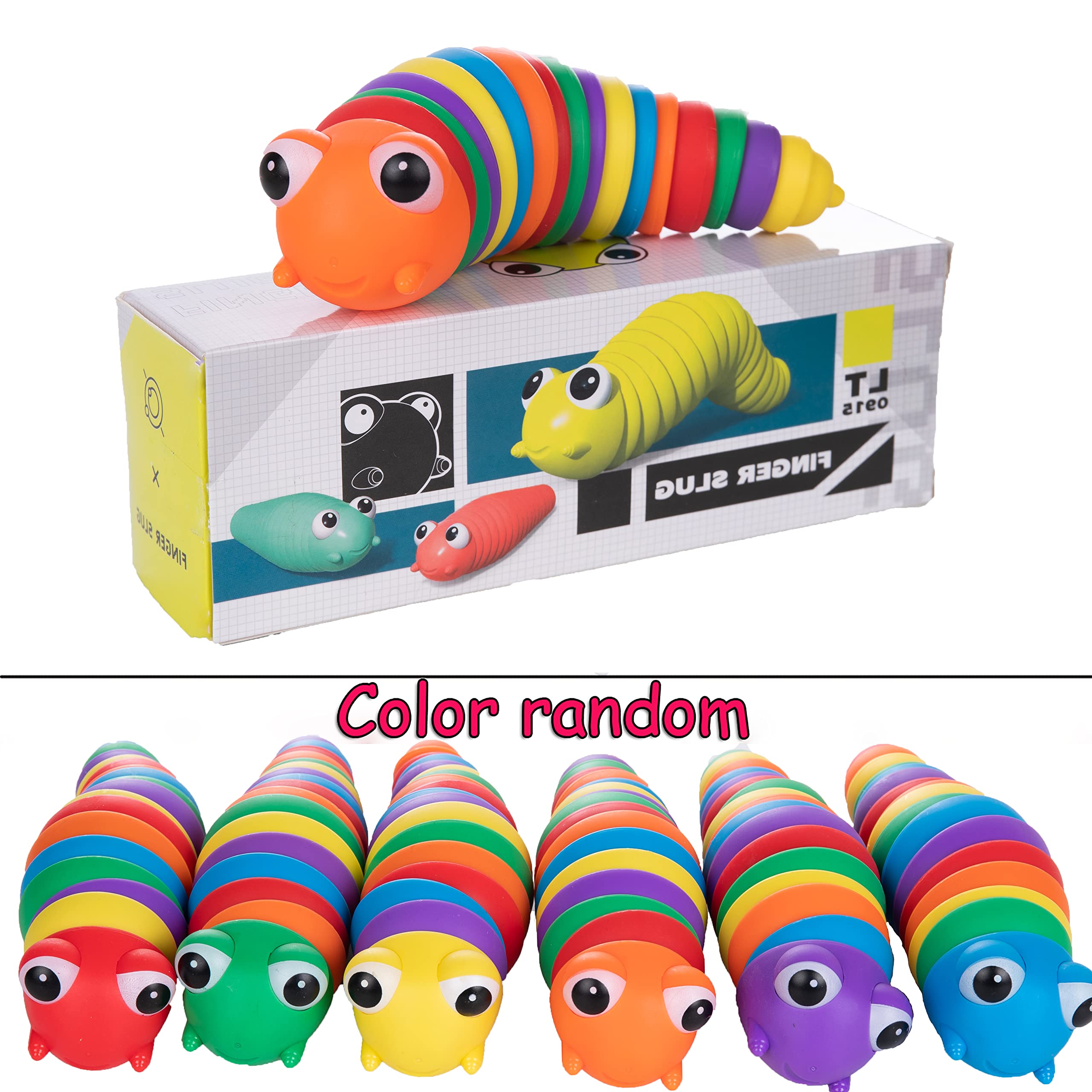3D Printed Fidget Slug Toy - Articulated Caterpillar Sensory Stimulation Toy for Stress Relief & Anxiety | Fun Desk Toy for Adults & Kids | Office, Classroom & Home Use