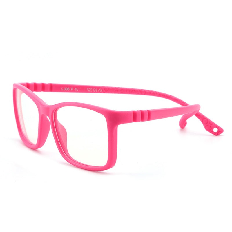 Unbreakable Kids Flexible Glasses with Adjustable Strap - Rectangle Frame for Ages 4-8 Years (Model S306) - Perfect for Sports, School & Outdoor Activities