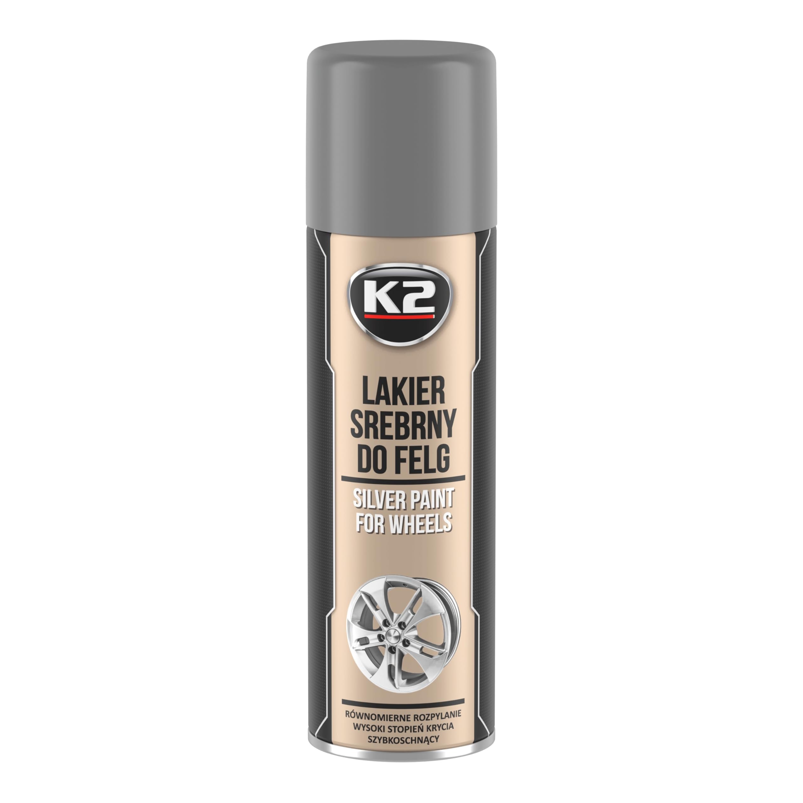 K2 Silver Lacquer for Wheels 500ml - High Gloss Wheel Paint Protection - Perfect for Car, Motorcycle & RV Wheel Restoration & Shine