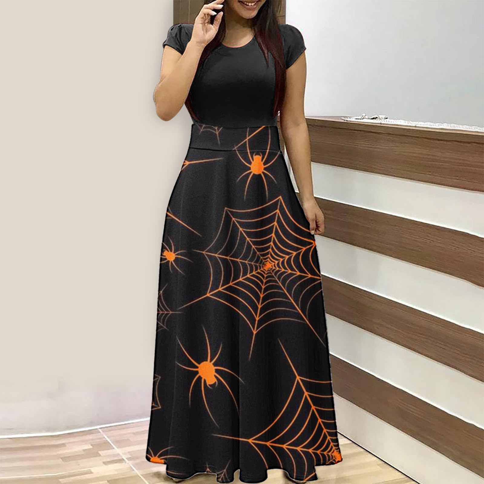 Yihaojia Women's Short Sleeve Maxi Dress - Lightweight Summer Sundress for Beach, Party & Casual Wear | All-Weather Comfort | Prime Day Deal