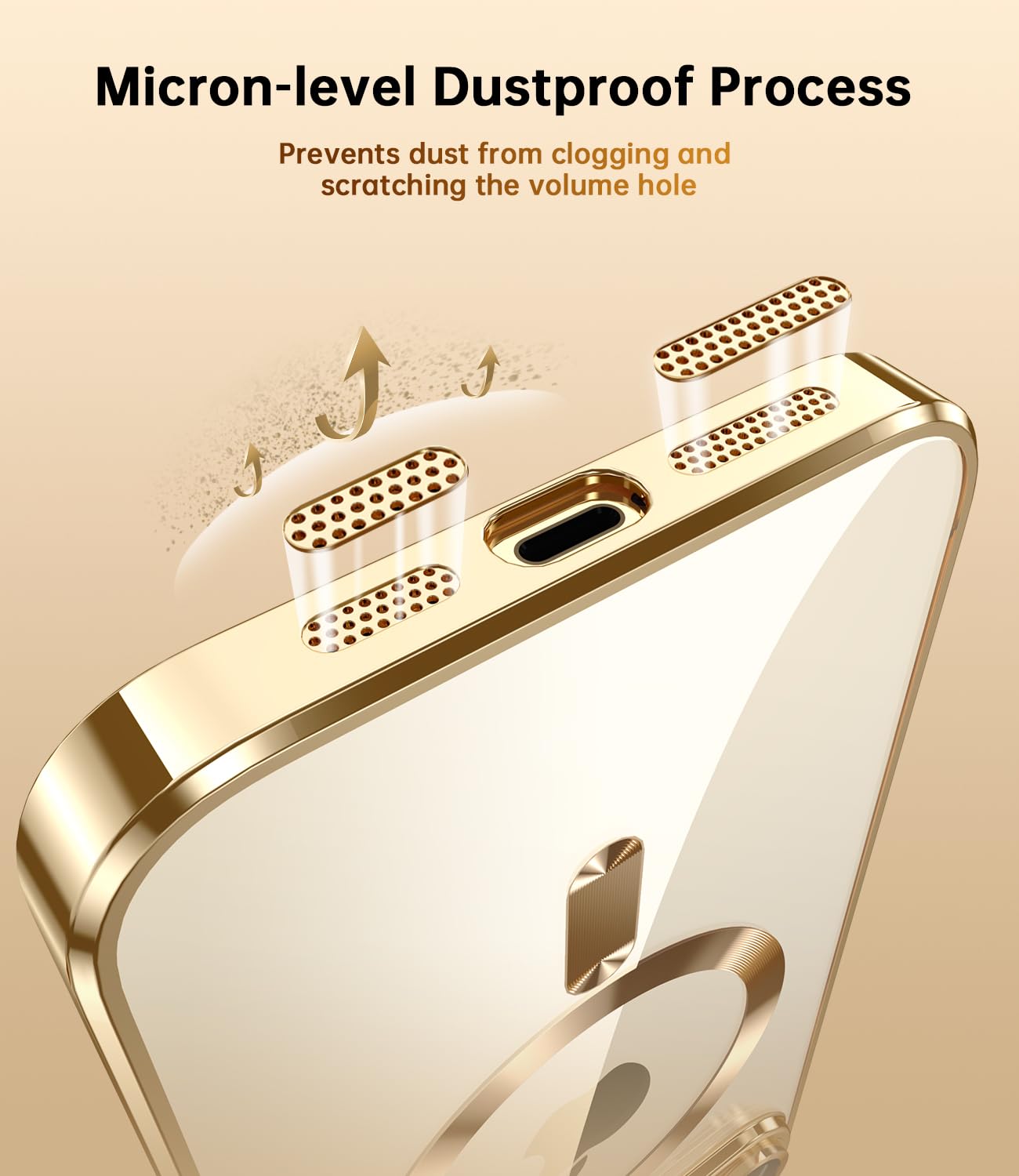 Premium iPhone 13 Pro Max Case with Camera Lens Protection | Magsafe Compatible | Metallic Glossy Soft Bumper & Diamond Clear Design | 6.7