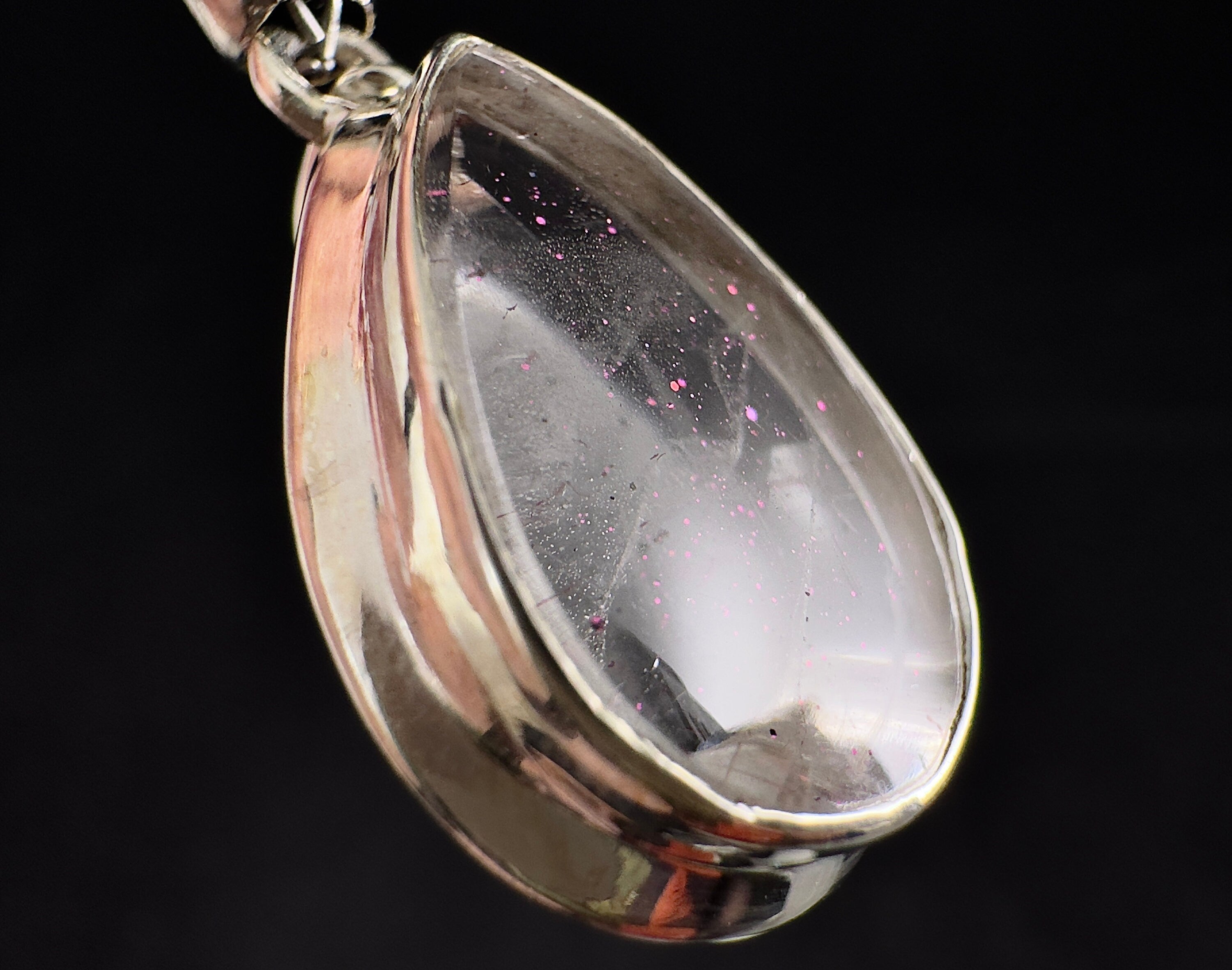 COVELLITE Pink Fire Quartz Crystal Pendant Necklace - Natural Healing Stone Jewelry for Women, 54297 | Spiritual Healing, Chakra Balancing & Energy Protection