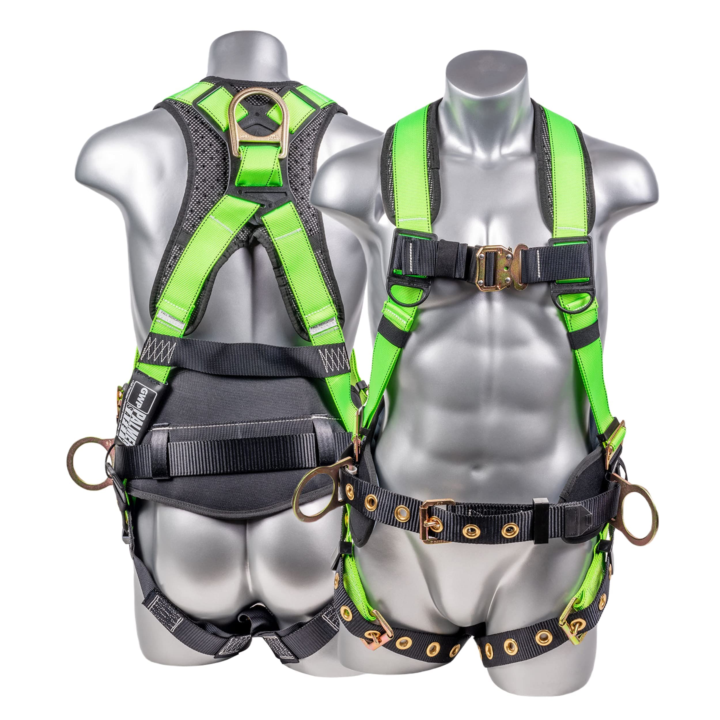 Palmer Safety Hammerhead 5-Point Safety Harness with Back Padding, QCB Chest Buckle & Tongue Buckle Leg Straps - OSHA Approved Fall Protection Gear for Construction, Roofing & Industrial Work