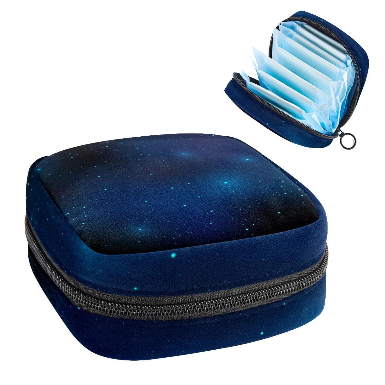 **Stylish Menstrual Hygiene Pouch - Reusable Sanitary Pad & Menstrual Cup Organizer for Women & Girls - Perfect for Travel, Gym & Daily Use - Starry Sky Design**