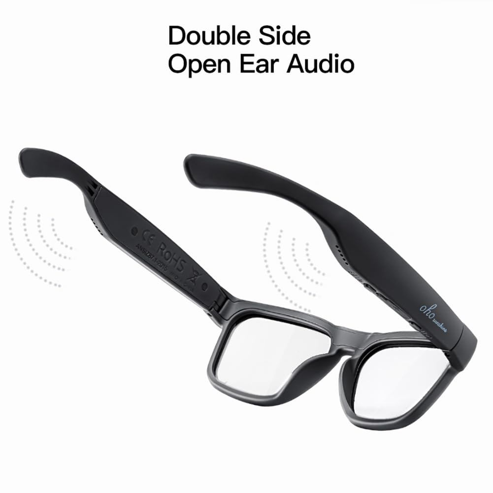 OhO Smart Glasses - Polarized Bluetooth Sunglasses with UV400 Protection, Built-in Speaker & Voice Control for Running, Cycling & Outdoor Activities - Unisex Transitional Blue Light Filter Lenses