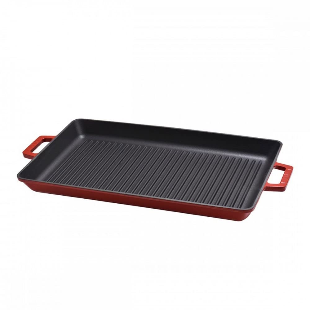 Premium Lava Cast Iron Enameled Non-Stick Grill Pan - 10