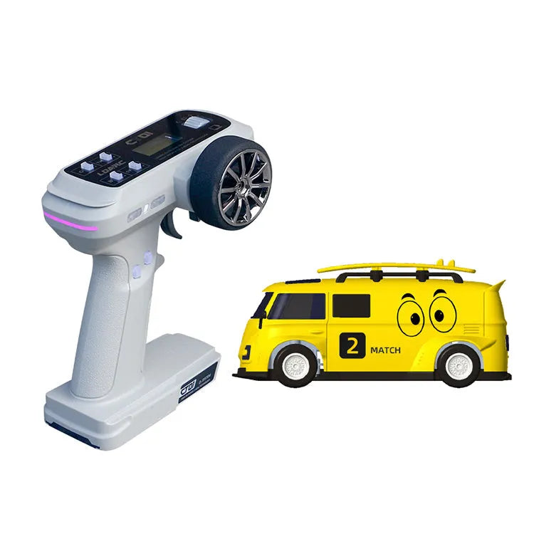 LDARC V64 Racing Van 1:64 Scale 2.4GHz RWD Remote Control RC Car with 4 Interchangeable Color Shells - High Speed Mini RC Vehicle for Kids & Adults, Perfect for Indoor Racing & Collectible Display