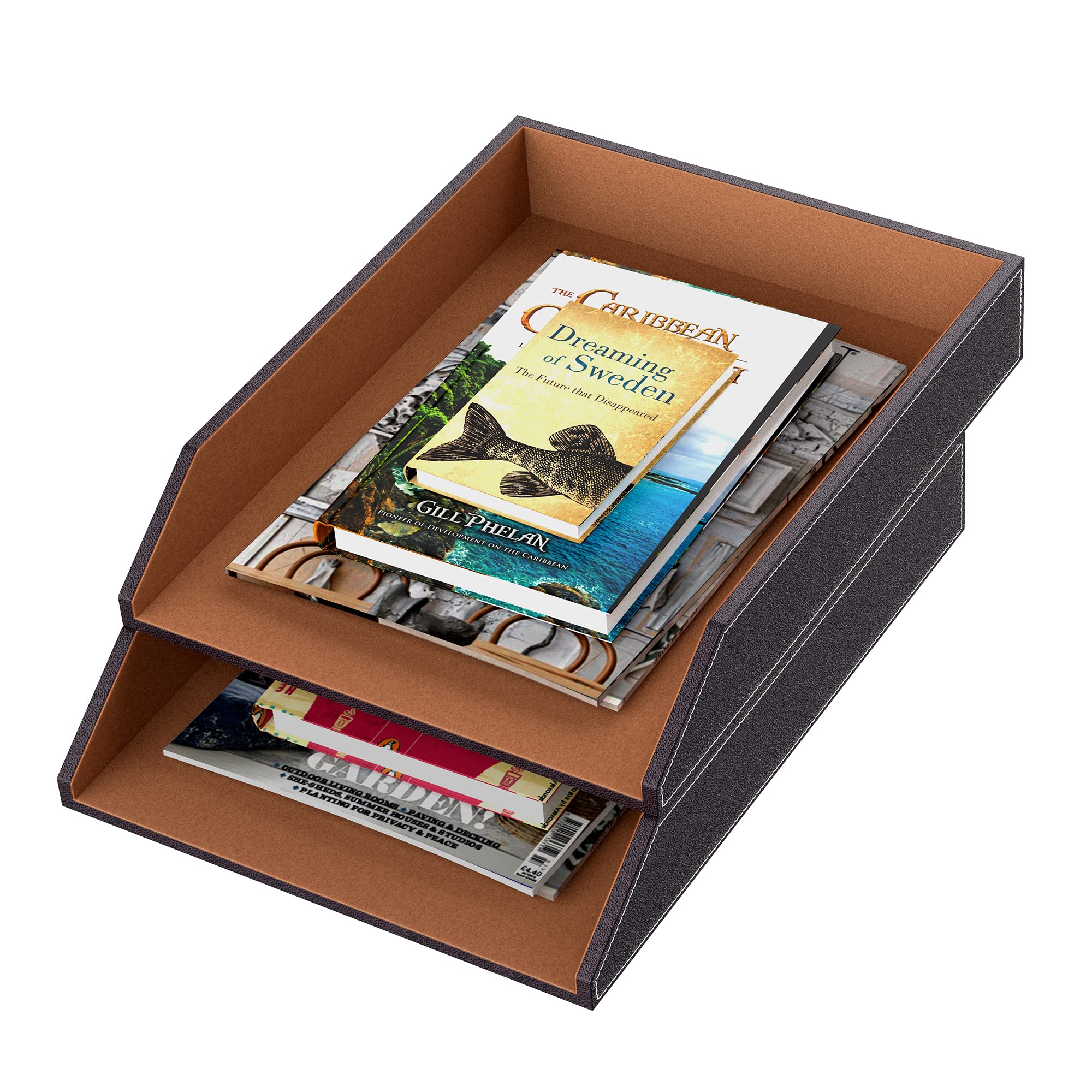 Premium Leather Desk Organizer - Elegant Office Desk Accessory for Pens, Pencils & Stationery | Perfect for Home Office, Study & Workspace Organization