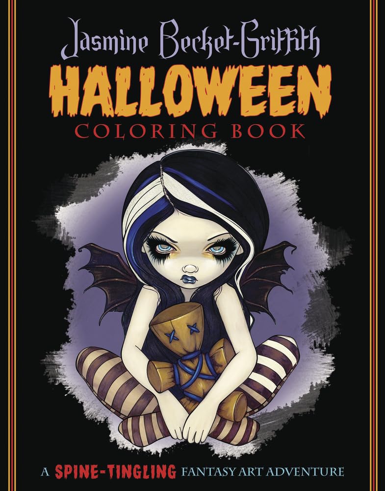Jasmine Becket-Griffith Halloween Coloring Book for Adults - Spine-Tingling Fantasy Art Adventure with Witches, Ghosts & Gothic Designs | Perfect for Stress Relief, Halloween Decor & Gift Giving
