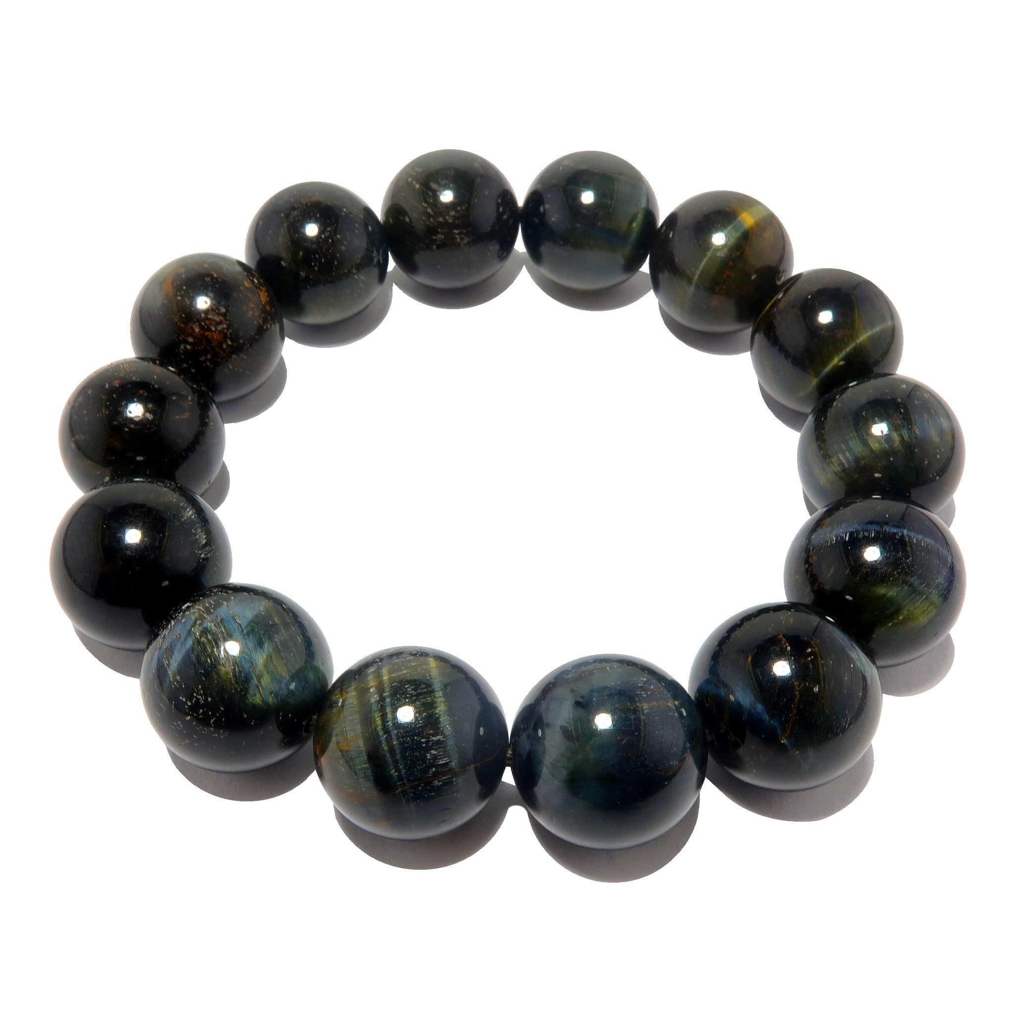Hawks Eye Bracelet - Natural Blue Shine Gemstone for Sharp Mind & Focus - Perfect for Meditation, Stress Relief & Spiritual Healing