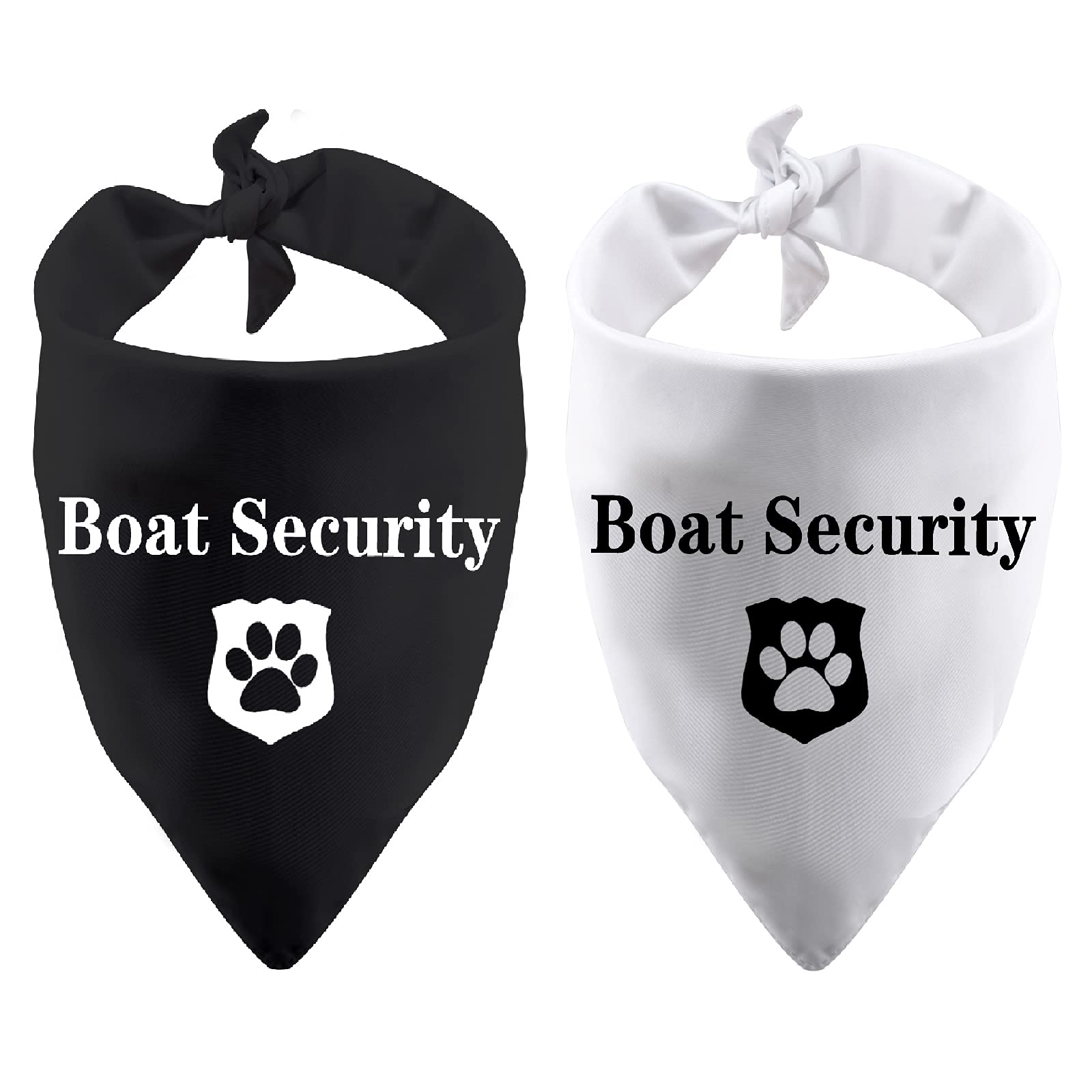 BLUPARK Nautical Dog Bandana - Boat Security & Guard Dog Scarf for Pets - Perfect for Boating, Outdoor Adventures & Pet Safety (Boat Security Design)