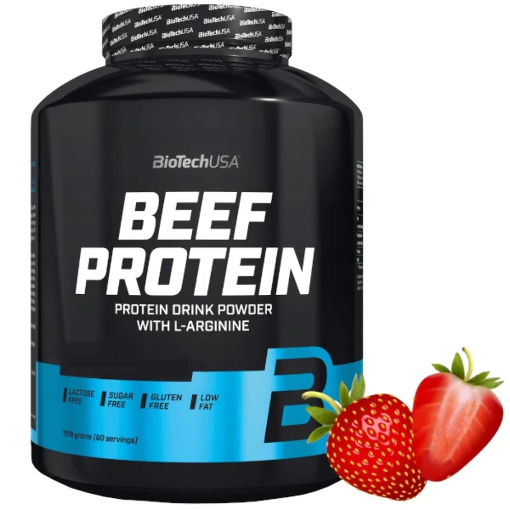 BioTechUSA Beef Protein Powder - Vanilla Cinnamon Flavor, 500g | High-Quality Protein Supplement for Muscle Growth & Recovery | Ideal for Post-Workout, Fitness Enthusiasts & Bodybuilders