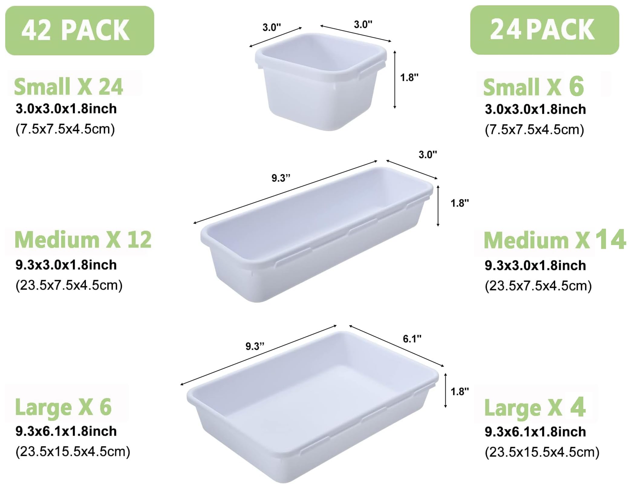 42-Piece Interlocking Drawer Organizer for Office, Kitchen & Bathroom Storage