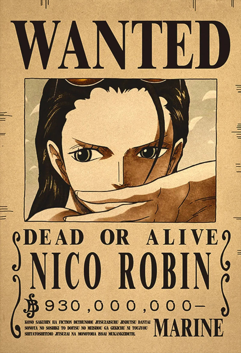 One Piece Bounty Wanted Sticker Posters - Anime Wall Decor for Bedroom, Office & Game Room - Perfect for Fans & Collectors