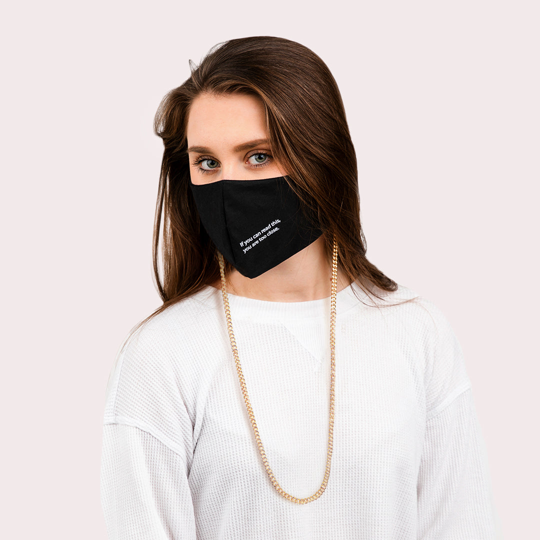 Gold 5mm Curb Chain Necklace with Mask Charm - Elegant Layering Jewelry for Everyday Wear, Gifts & Special Occasions