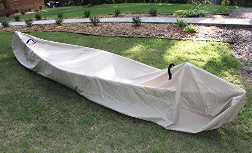 NAVI TAN 10' Heavy Duty Waterproof Canoe Cover | Kayak Cover for Boats Up to 10' Long & 9.5' Girth | UV Resistant & Weatherproof Protection | Fast 1-4 Day Shipping | Perfect for Outdoor Storage & Marine Use