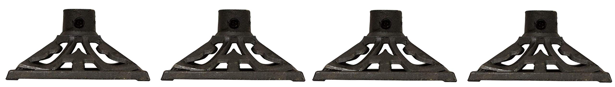 TIKI Brand Heavy Duty Cast Iron Torch Stand - Set of 4 Black Outdoor Fire Pit Accessories, 9.1