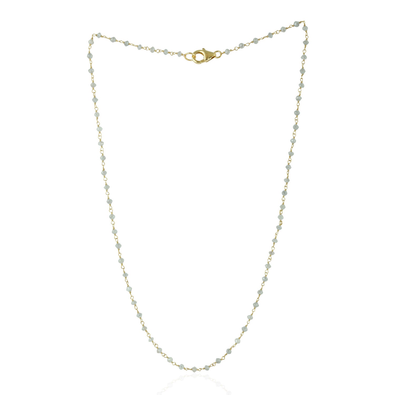 18K Yellow Gold Prong Set Diamond Beads Designer Choker Necklace for Women - Elegant Layered Necklace for Wedding, Party & Special Occasions