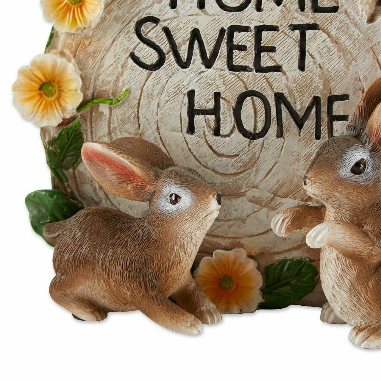 Solar Powered Garden Decor - Zingz & Thingz Day & Night Bunny Statue Figurine (7x4.25x9.75 Inch) for Outdoor Patio, Lawn & Yard Decorations - Perfect Home Sweet Home Gift Idea